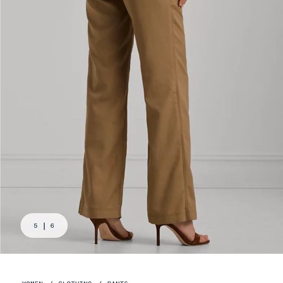 Ralph Lauren, Lauren Jeans Co. LRL, 16 100% Cotton, Canvas Wide-Leg Pant, HoneyT - Picture 9 of 13